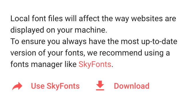 Install Google fonts with Skyfonts app from Google Fonts page